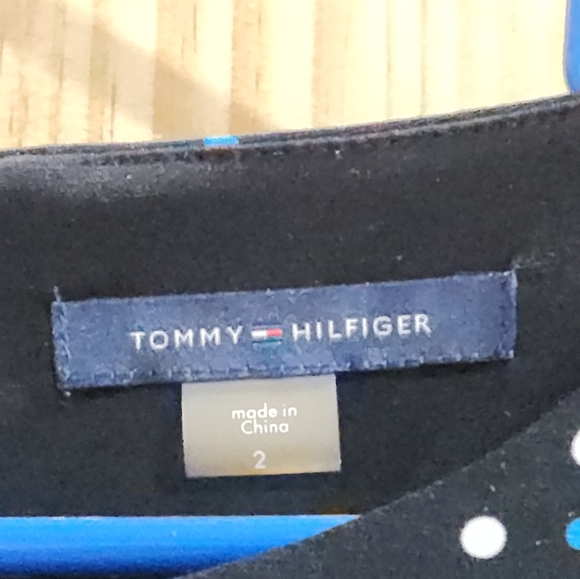 Tommy Hilfiger Sleeveless Black with Blue and White Polka Dots Dress - Picture 6 of 7